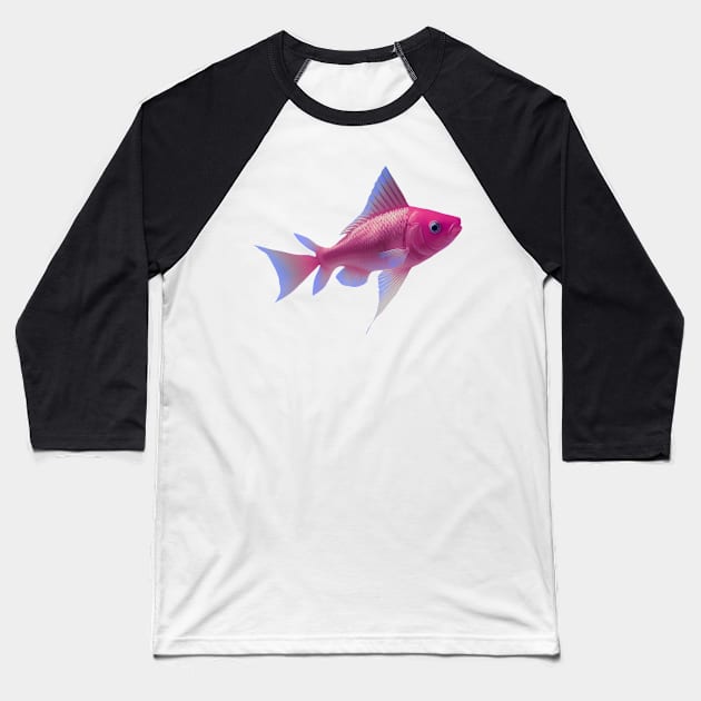 Aesthetic Pastel Fish Baseball T-Shirt by EmeraldWasp